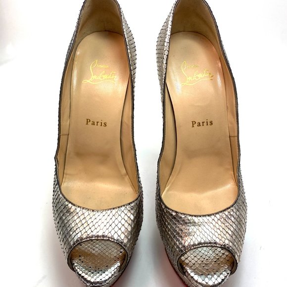 🌷❤️🔥SPRING SALE 🔥 FINAL PRICE🌷💥Christian Louboutin Lady Peep 150 Python 39 - Picture 4 of 12